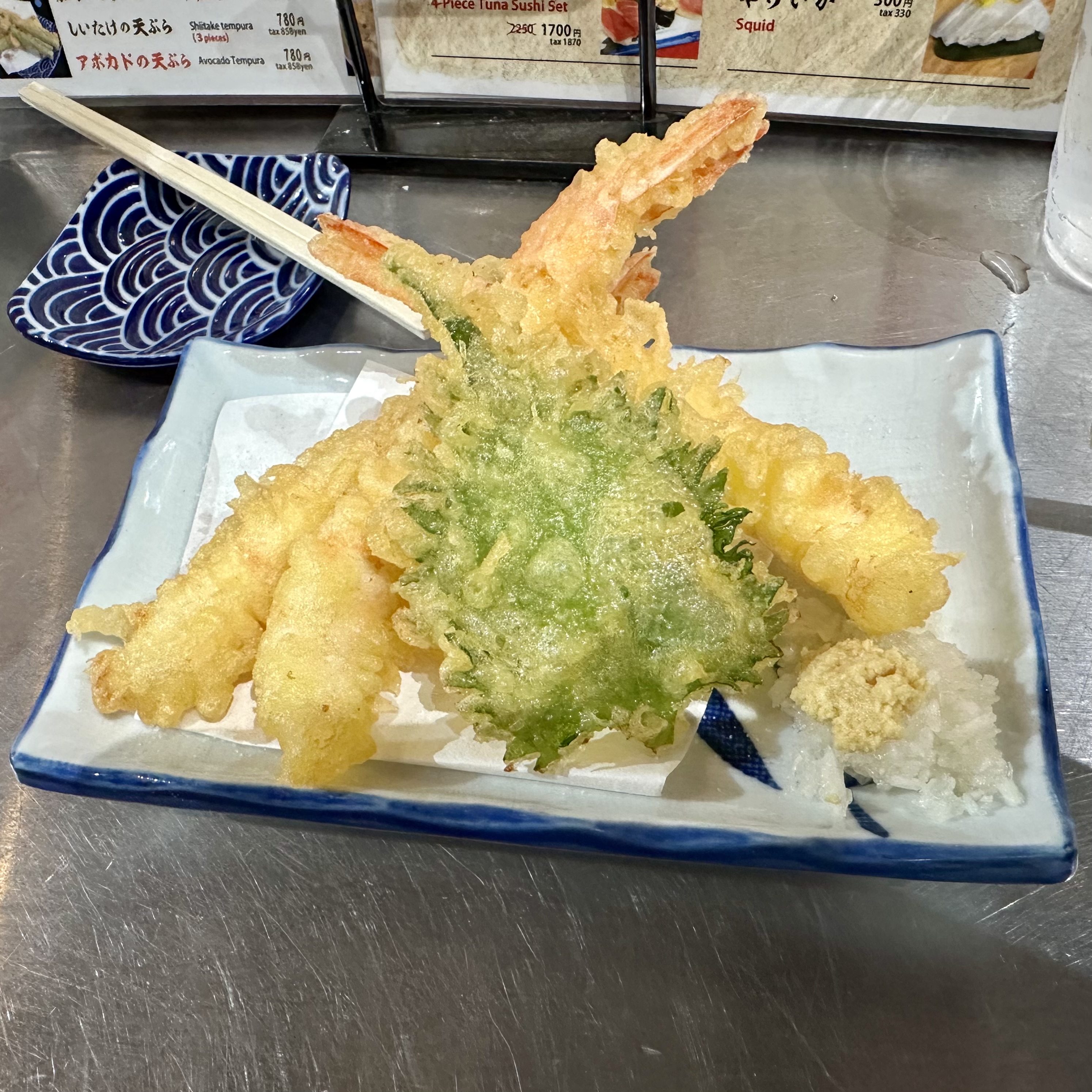 Shrimp tempura from Tsujiki Market