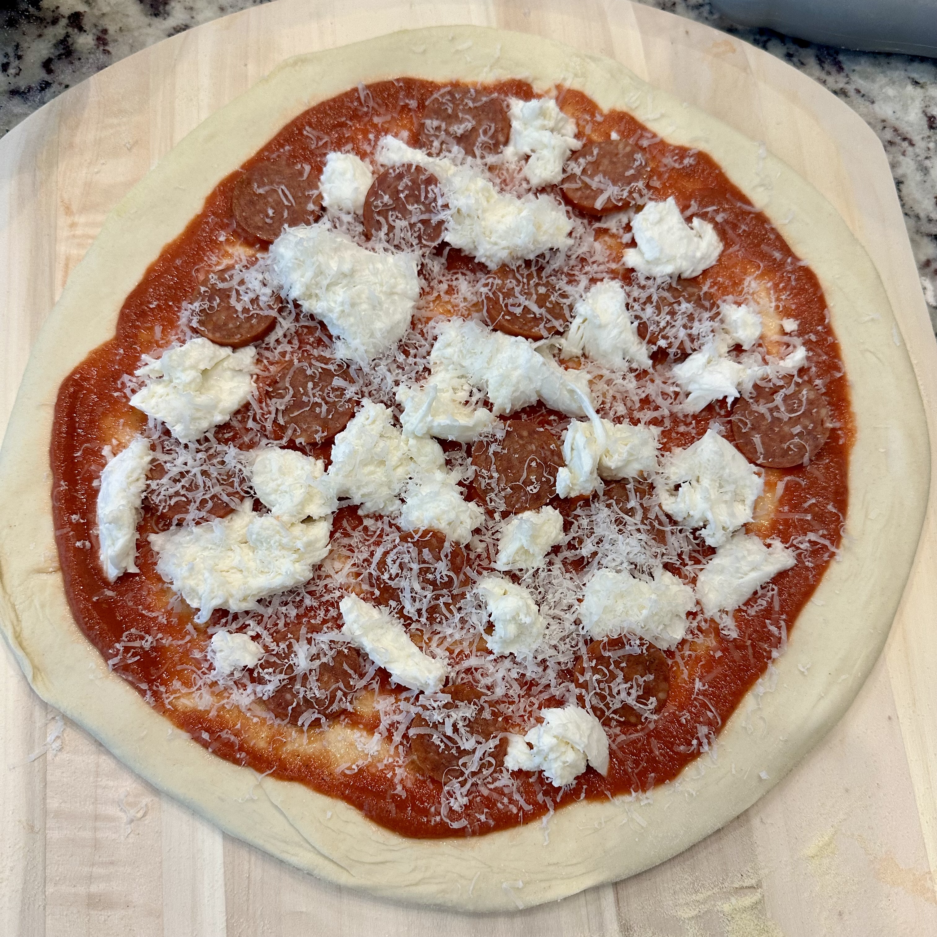 May 1st - Pizza dough after topping