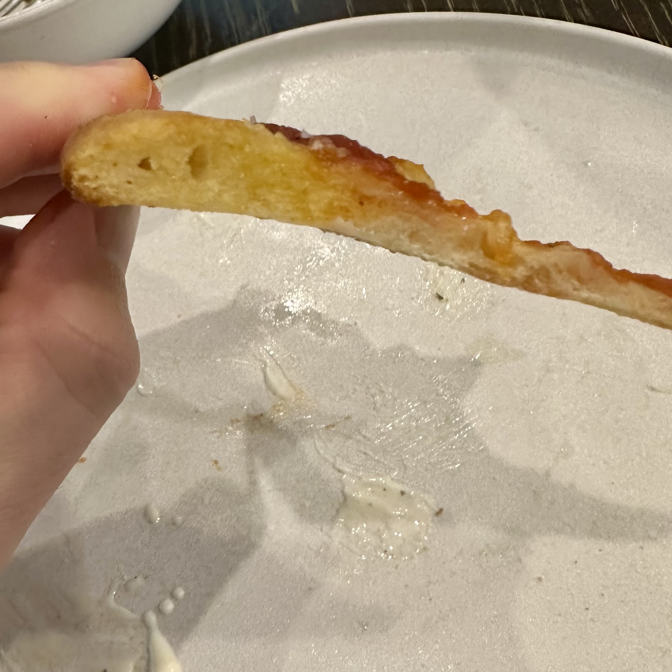 May 1st - Pizza side shot. No air in crust. Dense and off colored.