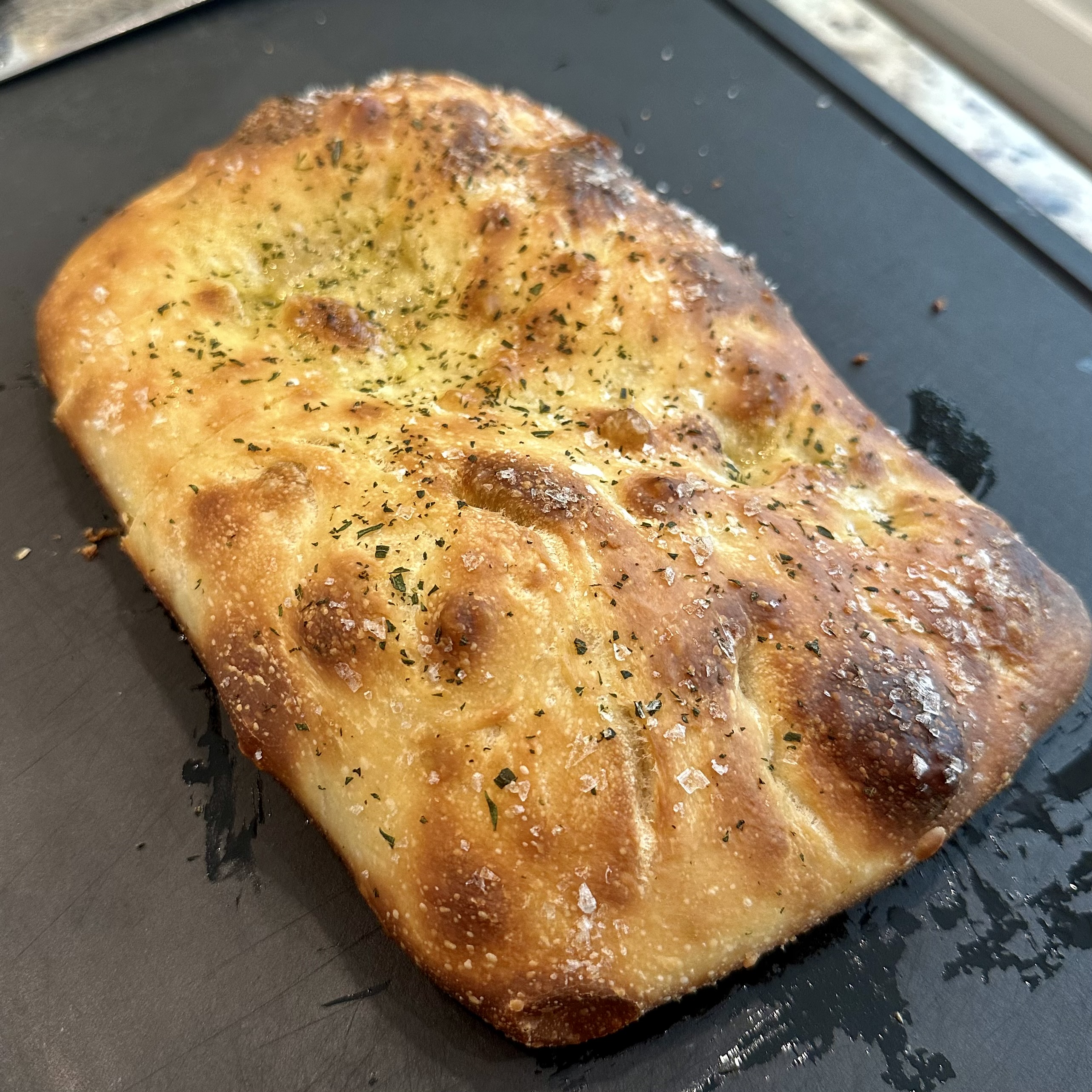 Attempted foccacia with unused dough